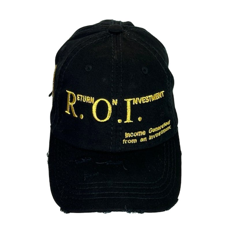 Black Distressed R.O.I hat