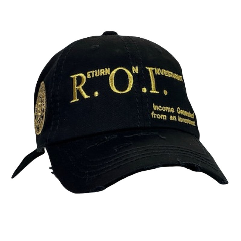 Black Distressed R.O.I hat