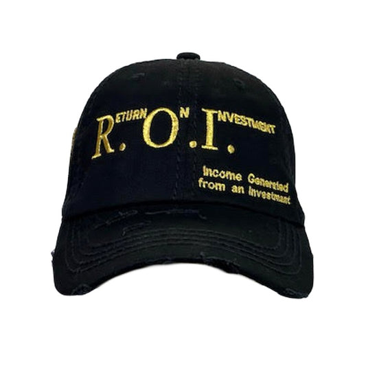 Black Distressed R.O.I hat